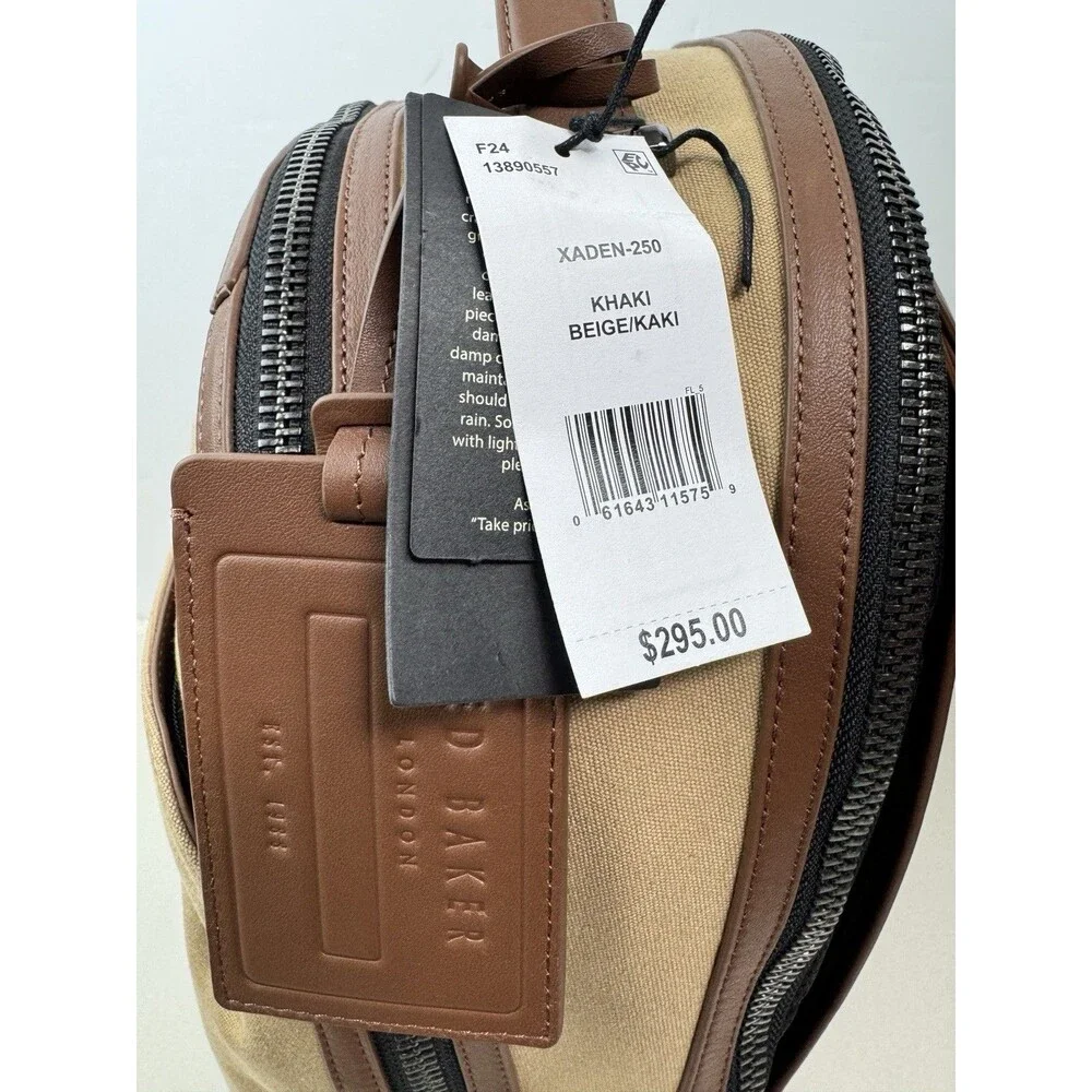Ted Baker London $295 Xaden Cotton and Leather Backpack NWT